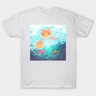 Cat grabbing fish T-Shirt